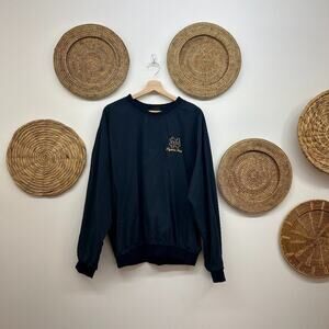 Vintage Notre Dame Football Blue Embroidered Crew Neck Pullover Windbreaker L